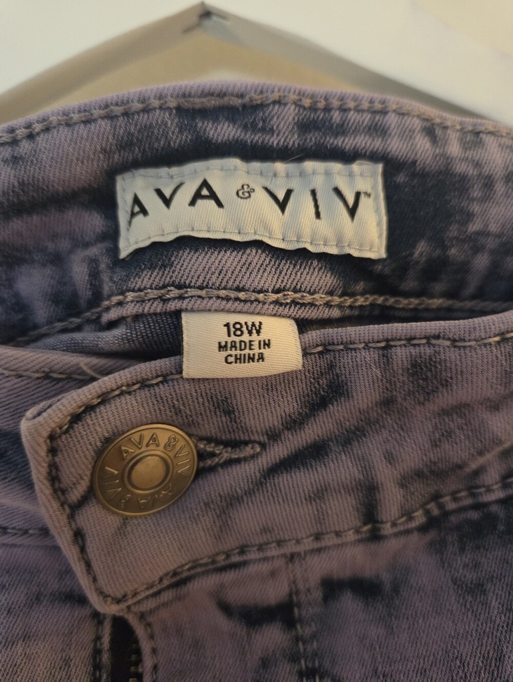 Ava + Viv Lavender Acid Wash-Style High-Waist Women's Jeans - Picture 2 of 4